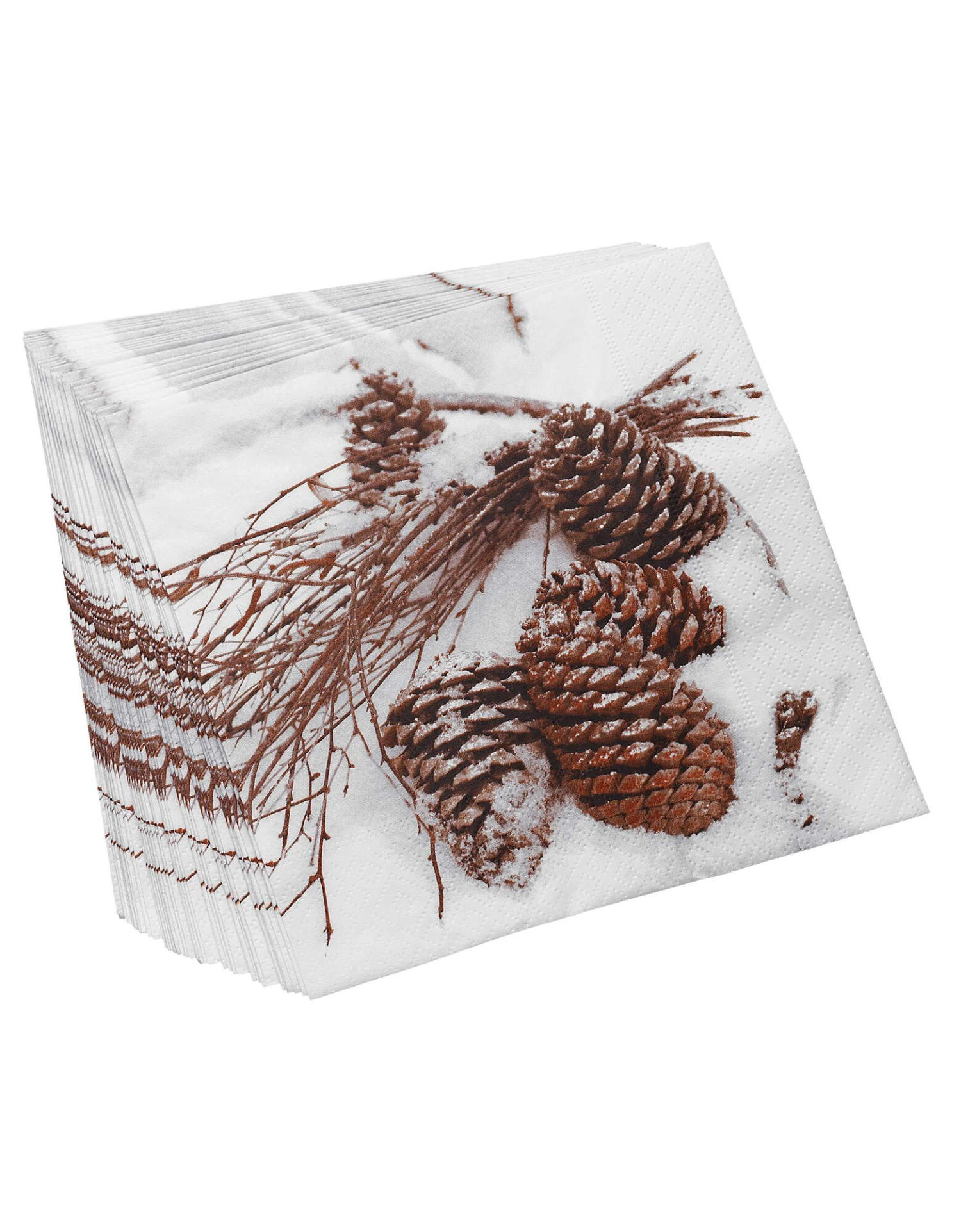 Serviettes Papier Imprimé Pommes De Pin - Lot De 20 1 Serviettes Papier Imprimé Pommes De Pin - Lot De 20