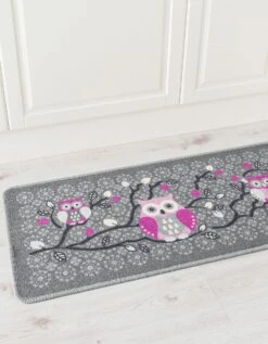 Tapis Cuisine Gris Imprimé Chouettes -Maison Douceur Promos Magasin 291007 C01 zoomx vue4