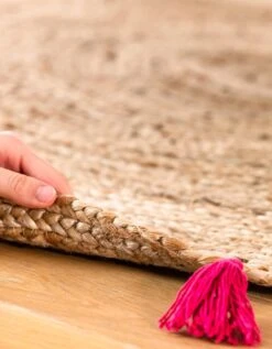 Tapis Rond En Jute Avec Pompons De Couleur -Maison Douceur Promos Magasin 291012 C03 zoomx vue5