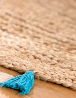 Tapis Rond En Jute Avec Pompons De Couleur -Maison Douceur Promos Magasin 291012 C04 zoomx vue5