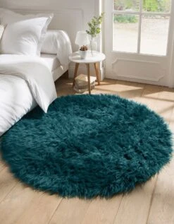 Tapis Rond Poils Longs