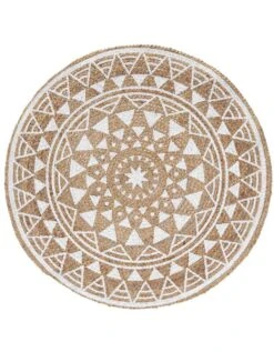 Tapis Rond En Jute Imprimé Blanc -Maison Douceur Promos Magasin 291133 C01 zoomx vue5