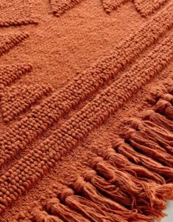 Tapis Jacquard à Franges Terracotta -Maison Douceur Promos Magasin 291184 C01 zoom detailRFP