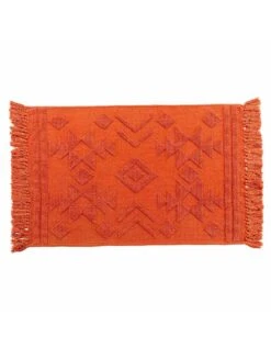 Tapis Jacquard à Franges Terracotta -Maison Douceur Promos Magasin 291184 C01 zoomx vue3