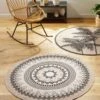 Tapis Rond Imprimé Ethnique