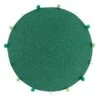 Tapis Rond Finition Pompons Vert