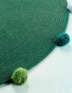Tapis Rond Finition Pompons Vert -Maison Douceur Promos Magasin 291195 C01 zoomx vue3