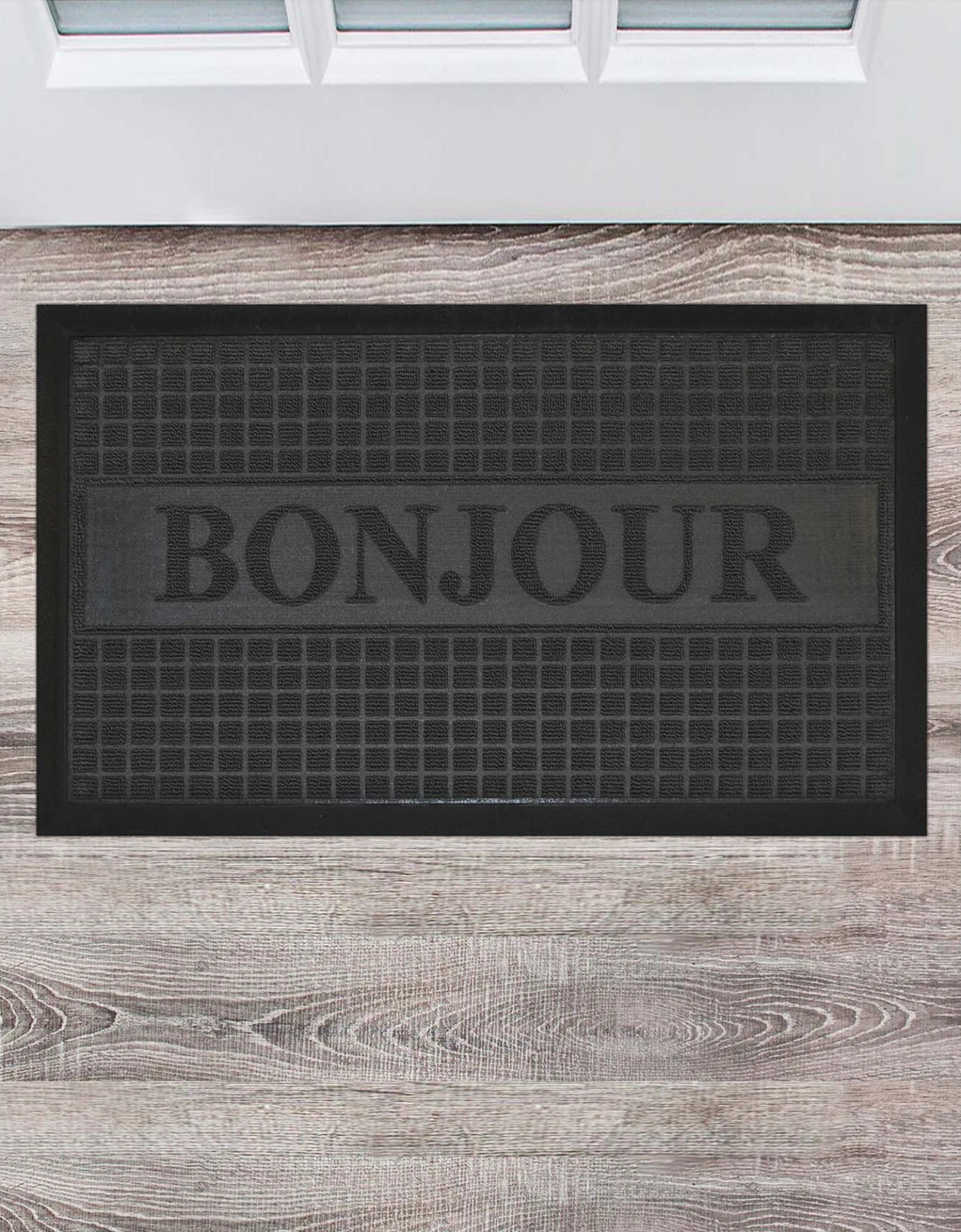 Tapis Entrée Antipoussière "bonjour" - Rectangulaire 1 Tapis Entrée Antipoussière "bonjour" - Rectangulaire
