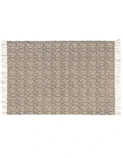 Tapis Rectangulaire Finition Franges, Motif Feuillage -Maison Douceur Promos Magasin 291507 C01 zoomx vue3