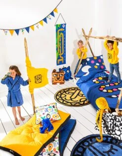 Tapis Rond Imprimé Tête De Lion Fond Jaune, Collection Enfant LEM -Maison Douceur Promos Magasin 291701 C01 zoomx vue4