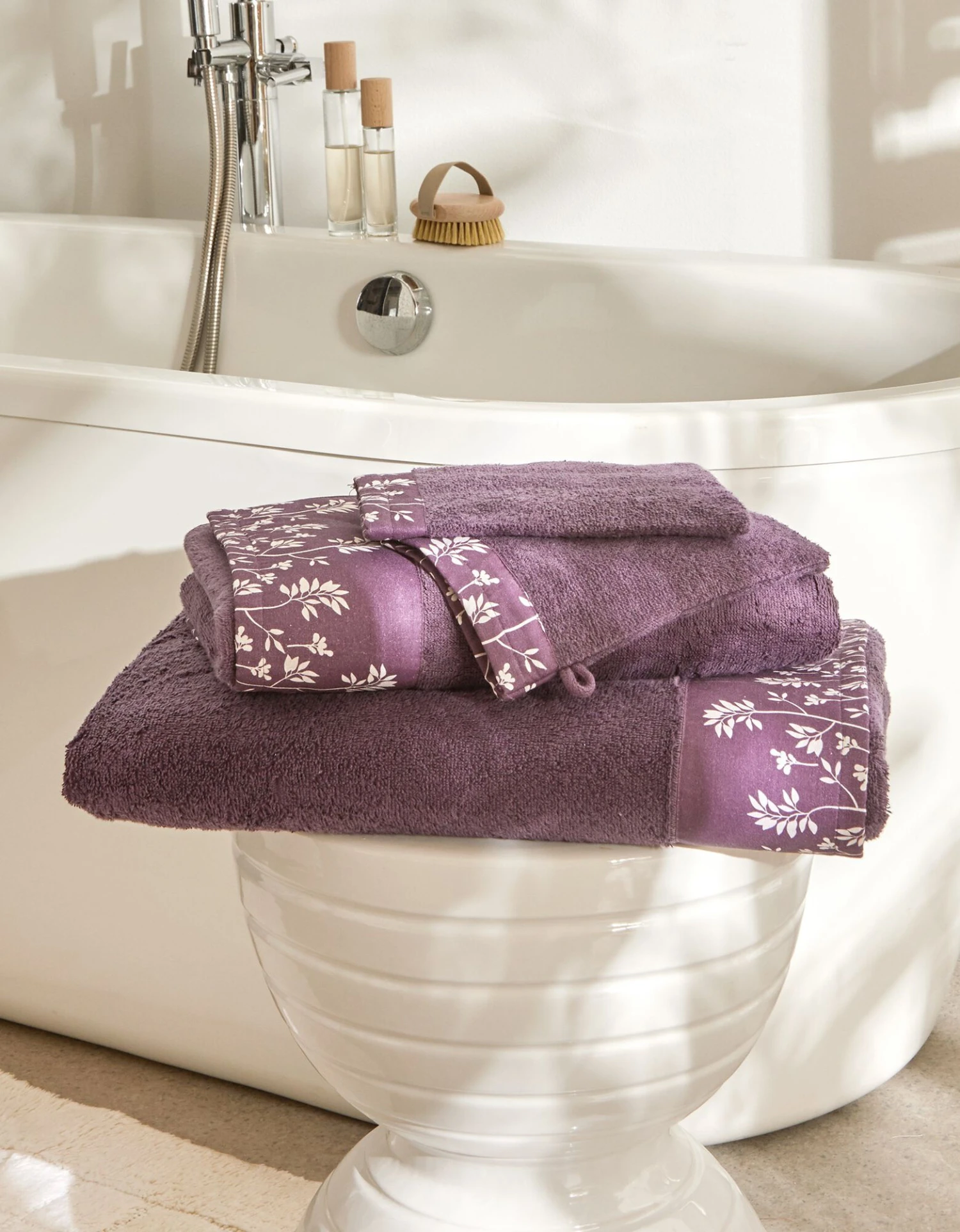 Éponge Coton Bouclette 420 G/m2 Liteau Motif Floral 2 Éponge Coton Bouclette 420 G/m2 Liteau Motif Floral – Image 2