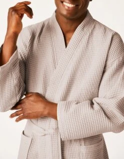 Peignoir De Bain Mixte Adulte Nid D'abeille 230 G/m2 -Maison Douceur Promos Magasin 301002 C02 zoomx vue5