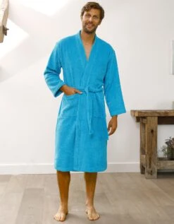 Peignoir Mixte Adulte Col Kimono éponge Bouclette