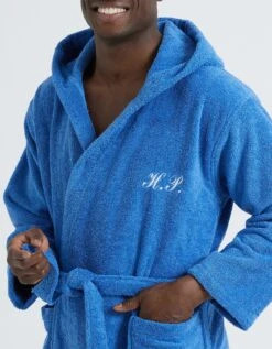 Peignoir Mixte Adulte Col Capuche éponge Bouclette Personnalisable -Maison Douceur Promos Magasin 301123 C02 zoomx vue4