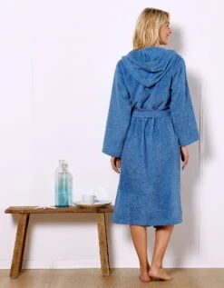 Peignoir Mixte Adulte Col Capuche éponge Bouclette Personnalisable -Maison Douceur Promos Magasin 301123 C02 zoomx vue7