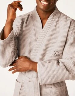 Peignoir De Bain Nid D'abeille 230 G/m2 Personnalisable -Maison Douceur Promos Magasin 301140 C01 zoomx vue4