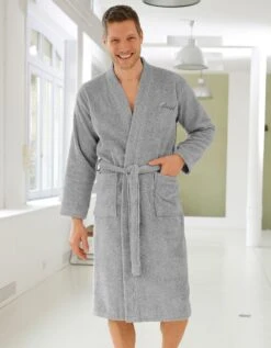 Peignoir Mixte Adulte Uni Coton éponge Bouclette Col Kimono Personnalisé -Maison Douceur Promos Magasin 301709 C03 zoomx vue5