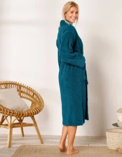 Peignoir Mixte Adulte éponge Bouclette Col Châle Personnalisable -Maison Douceur Promos Magasin 301727 C09 zoomx vue6