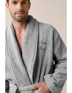 Peignoir Mixte Adulte éponge Bouclette Col Châle Personnalisable -Maison Douceur Promos Magasin 301727 C12 zoomx vue3