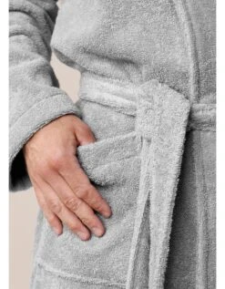 Peignoir Mixte Adulte éponge Bouclette Col Châle Personnalisable -Maison Douceur Promos Magasin 301727 C12 zoomx vue4