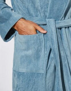 Peignoir Mixte Adulte éponge Velours Col Châle -Maison Douceur Promos Magasin 301730 C04 zoomx vue4