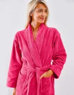 Peignoir Mixte Adulte éponge Velours Col Châle -Maison Douceur Promos Magasin 301730 C06 zoomx vue3