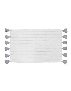 Tapis De Bain Jacquard Pompons - Coton