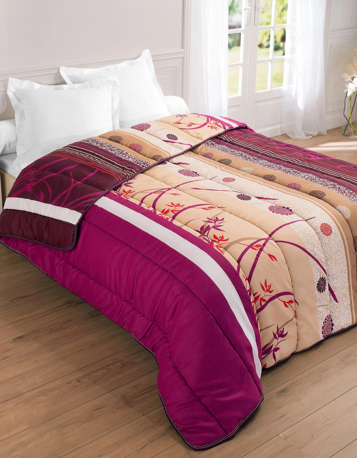 Couette Microfibre Imprimée Floral 400g/m2 1 Couette Microfibre Imprimée Floral 400g/m2