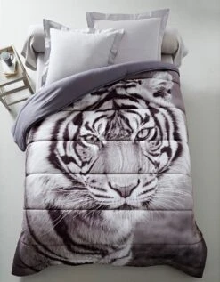 Couette Microfibre Impression Photo Tigre 200g/m2