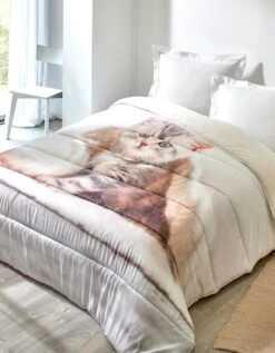 Couette Microfibre Imprimée Chaton - 400 G/m²