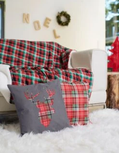 Plaid à Carreaux Double Face -Maison Douceur Promos Magasin 322415 C01 zoomx vue3