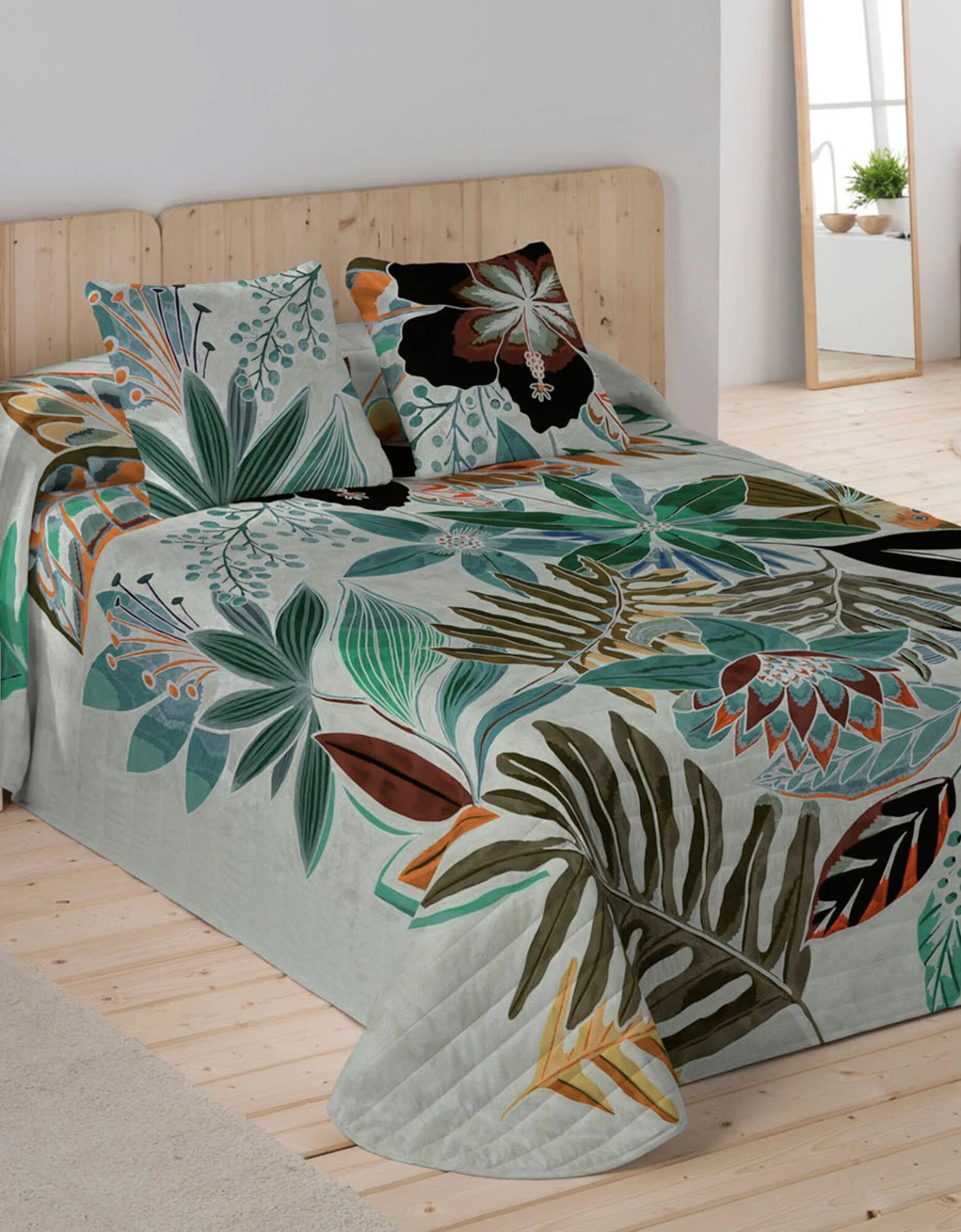 Couvre-lit Matelassé Imprimé Végétal 1 Couvre-lit Matelassé Imprimé Végétal