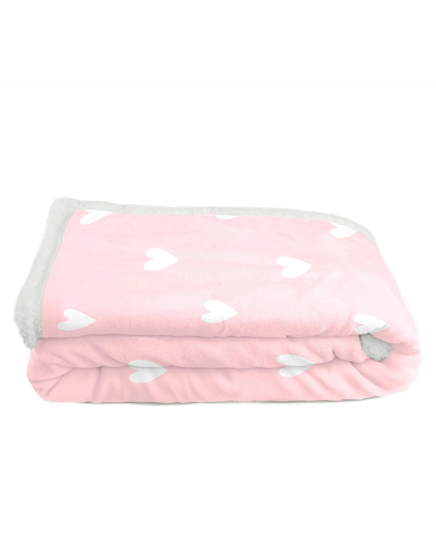 Plaid Polaire Imprimé Coeurs Et Sherpa 1 Plaid Polaire Imprimé Coeurs Et Sherpa