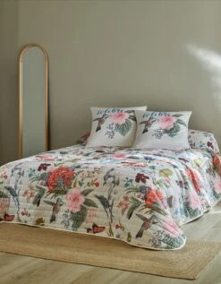 Couvre-lit Matelassé Imprimé Fleuri