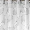 Rideau Panneau Voile Polyester Imprimé Gingko Finition Oeillets