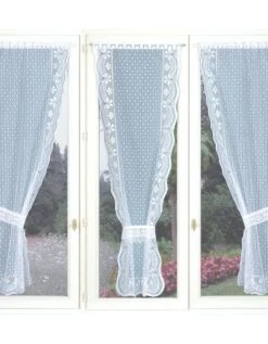 Rideau Uni Dentelle Polyester Finition écailles - Triptyque