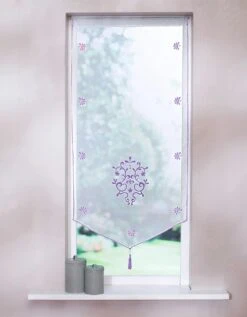 Vitrage Pointe Baroque Brodé Finition Passe-tringle