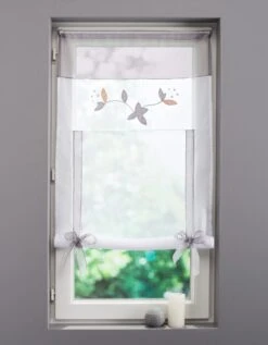 Store Remontable Voile Motif Orchidée Finition Passe-tringle