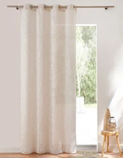 Voilage Imprimé Feuillage étamine Effet Lin