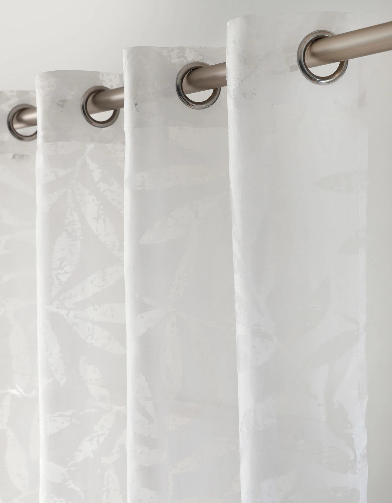 Panneau Voile Dévoré Motif Feuillage 2 Panneau Voile Dévoré Motif Feuillage – Image 2