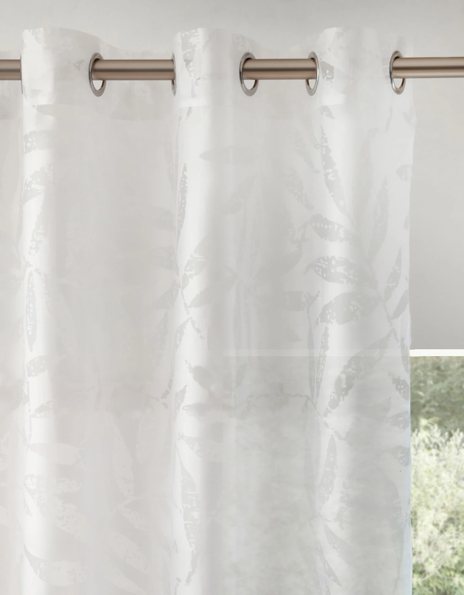 Panneau Voile Dévoré Motif Feuillage 3 Panneau Voile Dévoré Motif Feuillage – Image 3