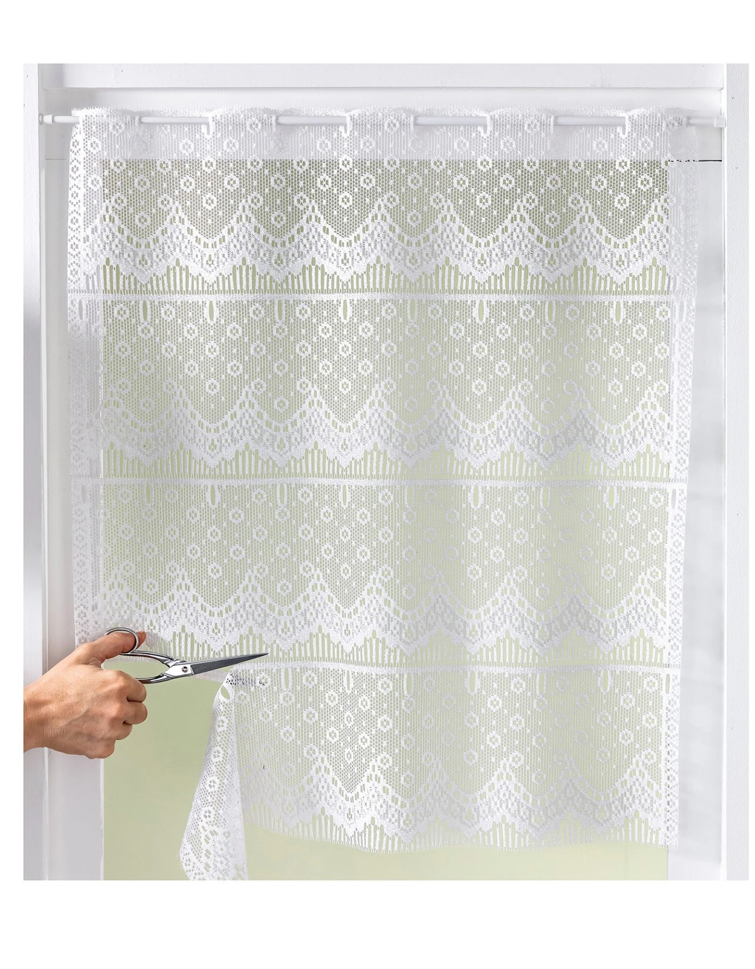 Rideau Modulable Hauteur Dentelle Maille 1 Rideau Modulable Hauteur Dentelle Maille