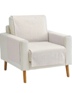 Protège-salon Rayé Coton Polyester Effet Lin -Maison Douceur Promos Magasin 324041 C02 zoomx vue4