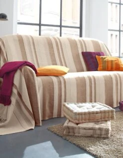 Plaid Jeté Multicolore Coton Tissage Artisanal