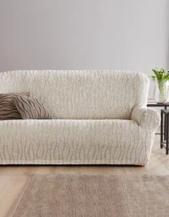 Housse De Salon Jacquard Extensible Imprimé "vagues"