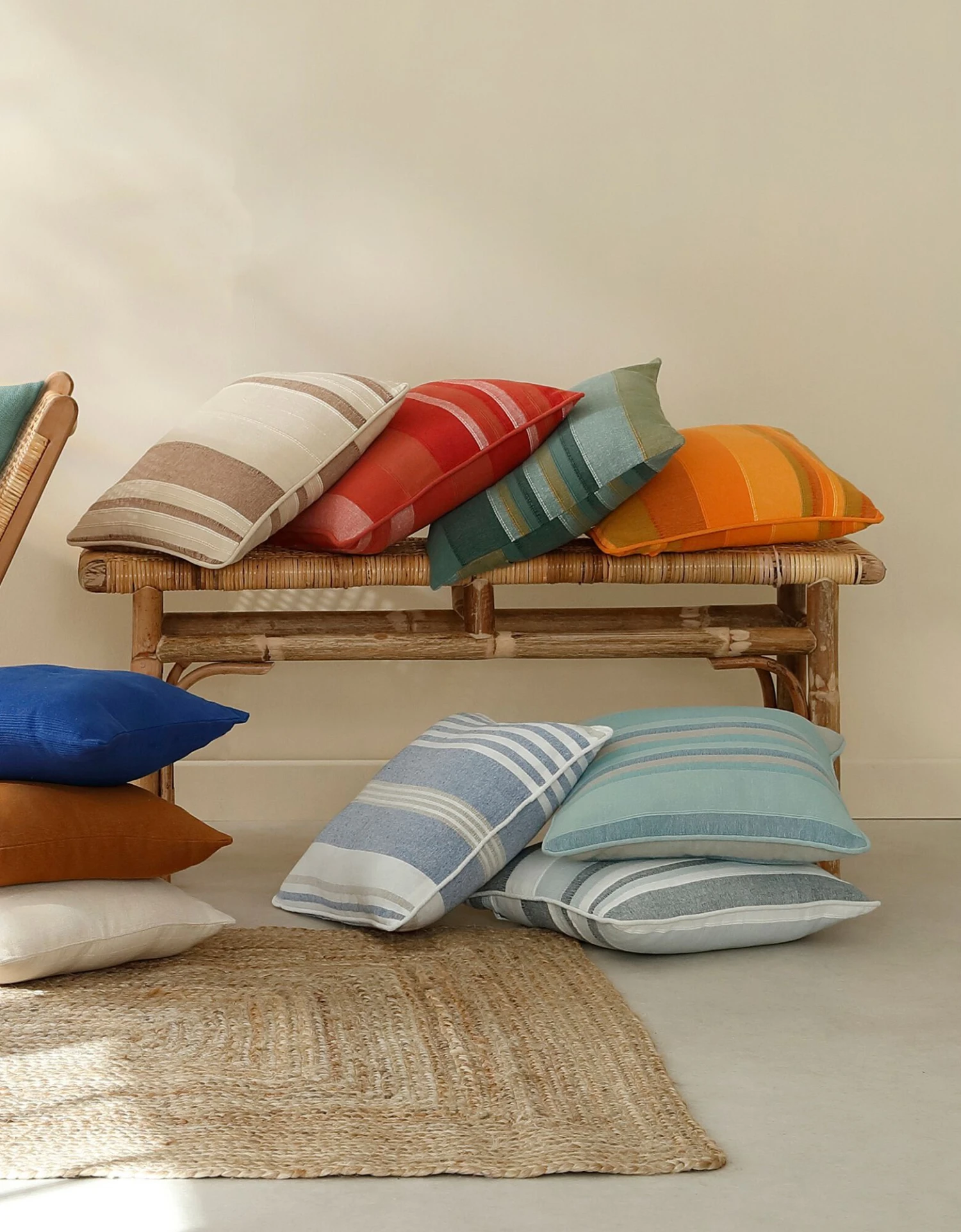 Housse Coussin Multicolore Coton Tissage Artisanal - Lot De 2 2 Housse Coussin Multicolore Coton Tissage Artisanal - Lot De 2 – Image 2