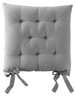 Galette De Chaise Carrée Unie Coton Bachette - Lot De 2