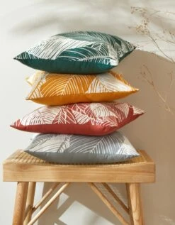 Housse De Coussin Carrée Imprimé Feuillage - Lot De 2 -Maison Douceur Promos Magasin 327482 C03 zoomx vue5