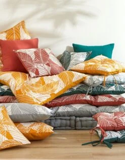 Housse De Coussin Carrée Imprimé Feuillage - Lot De 2 -Maison Douceur Promos Magasin 327482 C03 zoomx vue6