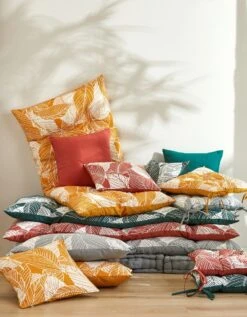 Housse De Coussin Carrée Imprimé Feuillage - Lot De 2 -Maison Douceur Promos Magasin 327482 C03 zoomx vue7